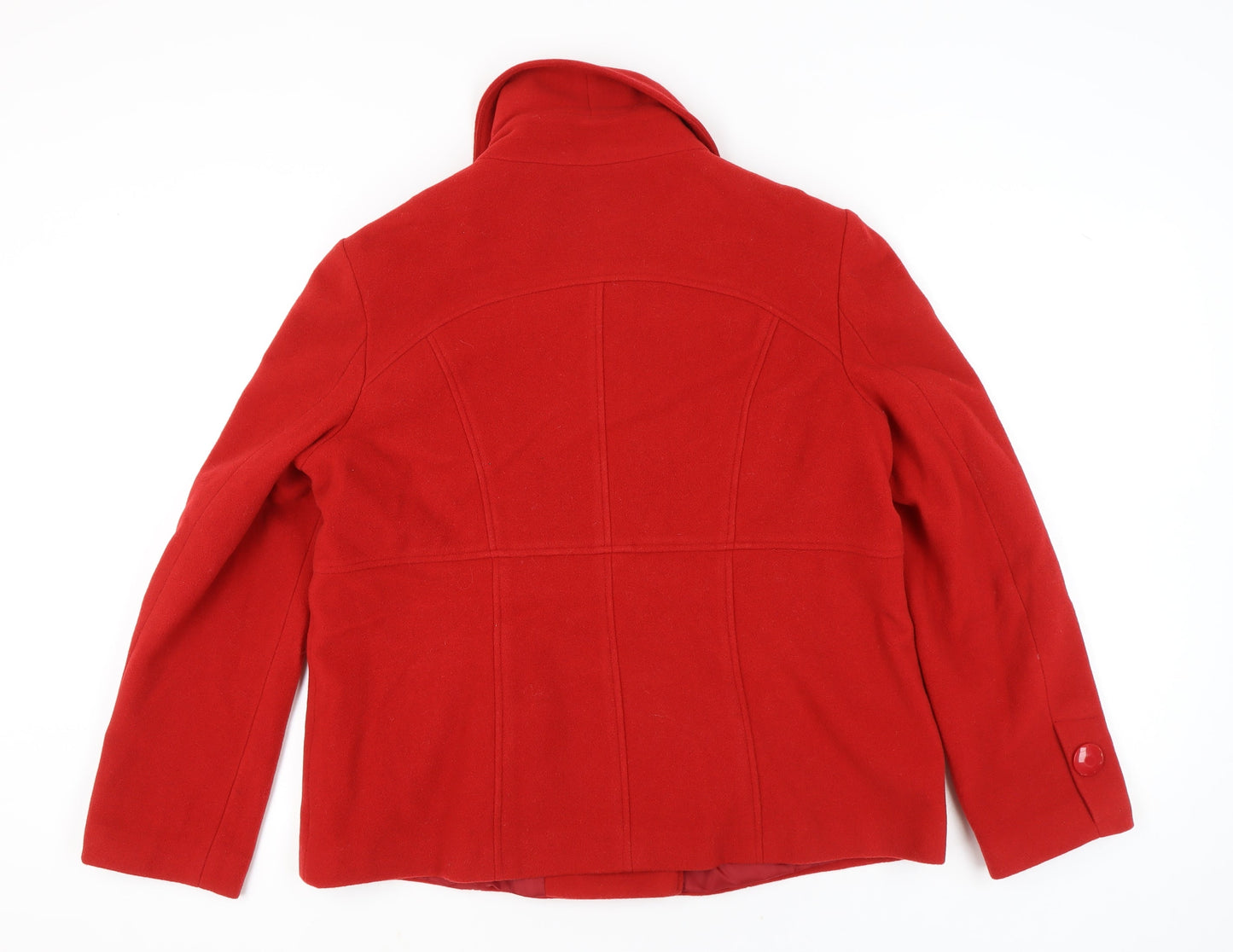 TU Women’s Red Wool Blend Pea Coat Size 20 Classic Short Jacket