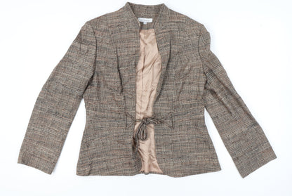 J Taylor Womens Brown Tweed Blazer Jacket Size 14 Workwear