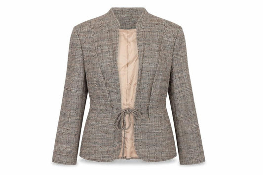 J Taylor Womens Brown Tweed Blazer Jacket Size 14 Workwear