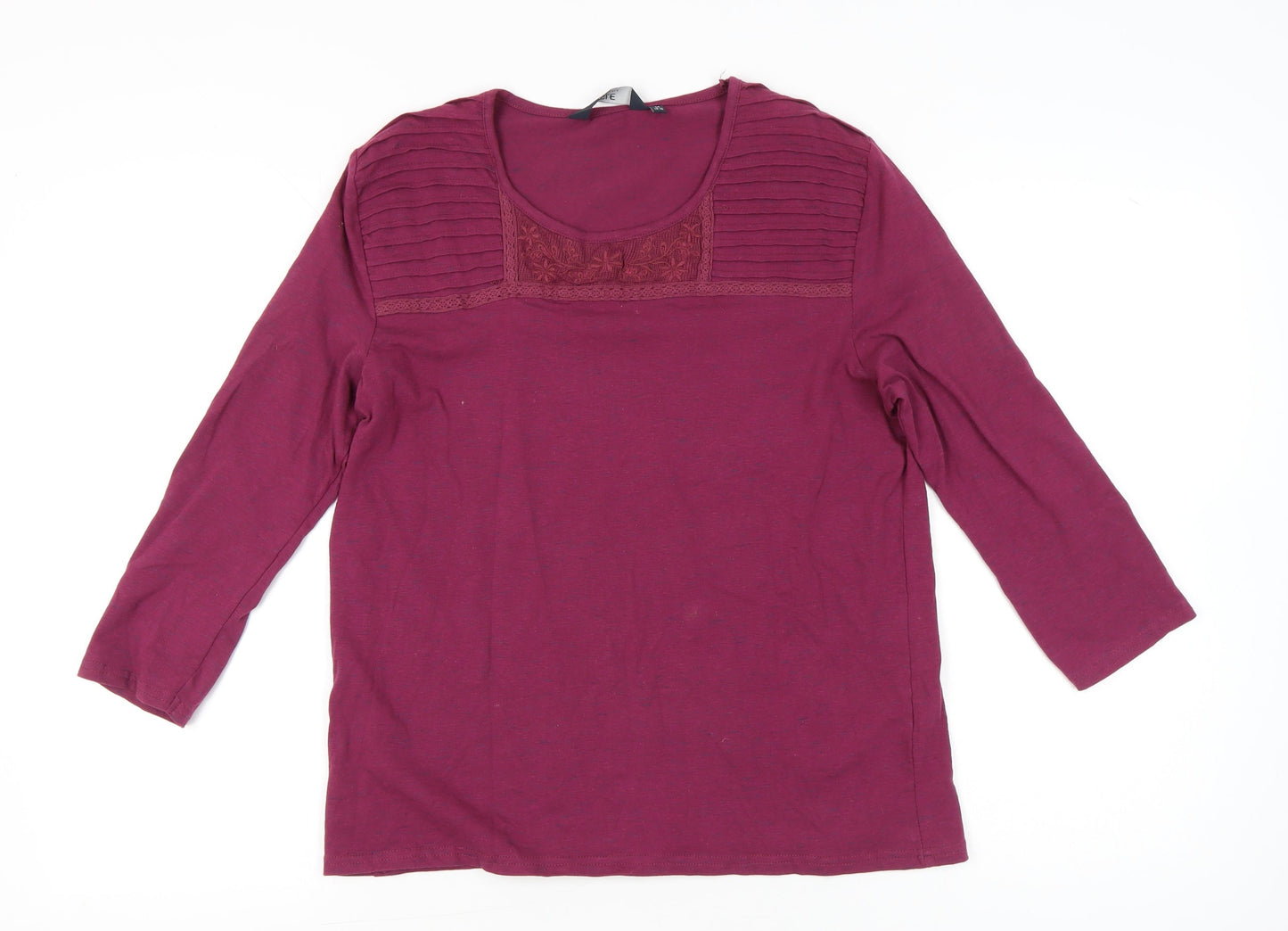 Womens UK Size 14 Isle Essentials Purple Basic T-Shirt