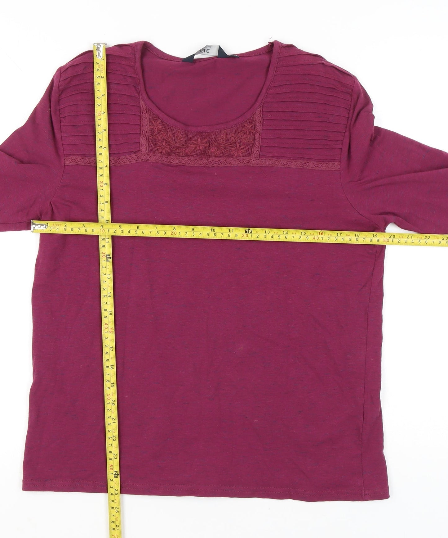 Womens UK Size 14 Isle Essentials Purple Basic T-Shirt
