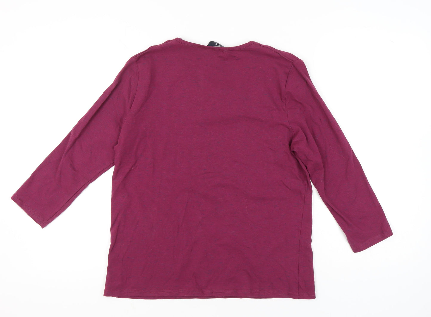 Womens UK Size 14 Isle Essentials Purple Basic T-Shirt