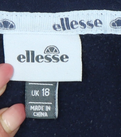 Ellesse Womens Blue Pullover Hoodie Size 18 Logo Sports Casual