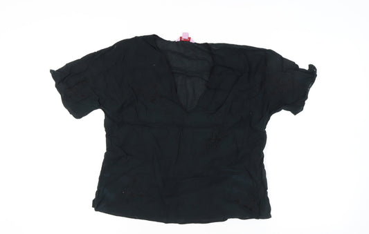 Womens UK Size 16 Monsoon Black Tunic Blouse