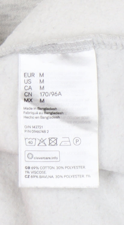 H&M Women’s Grey Sweatshirt UK M Regular Fit Crew Neck