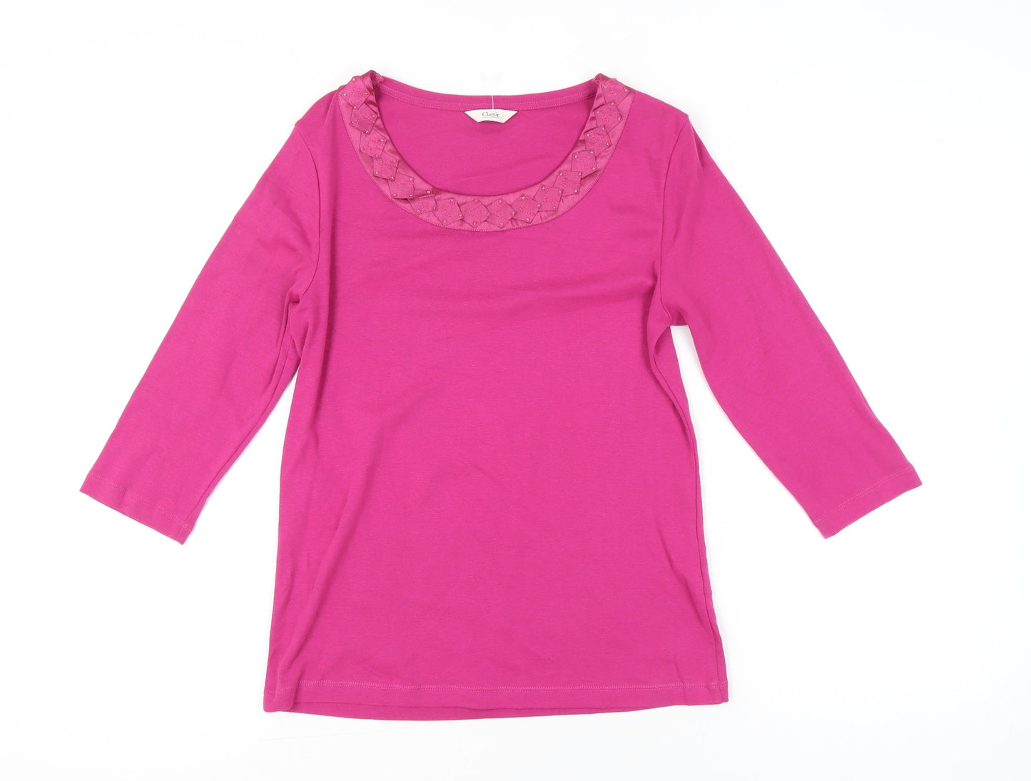 Womens UK Size 10 Marks and Spencer Pink Basic T-Shirt