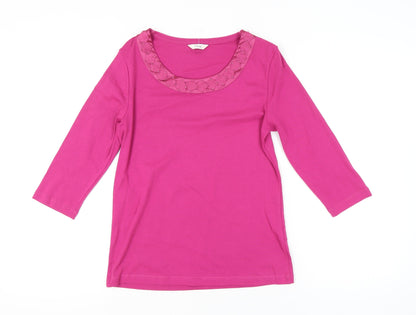 Womens UK Size 10 Marks and Spencer Pink Basic T-Shirt