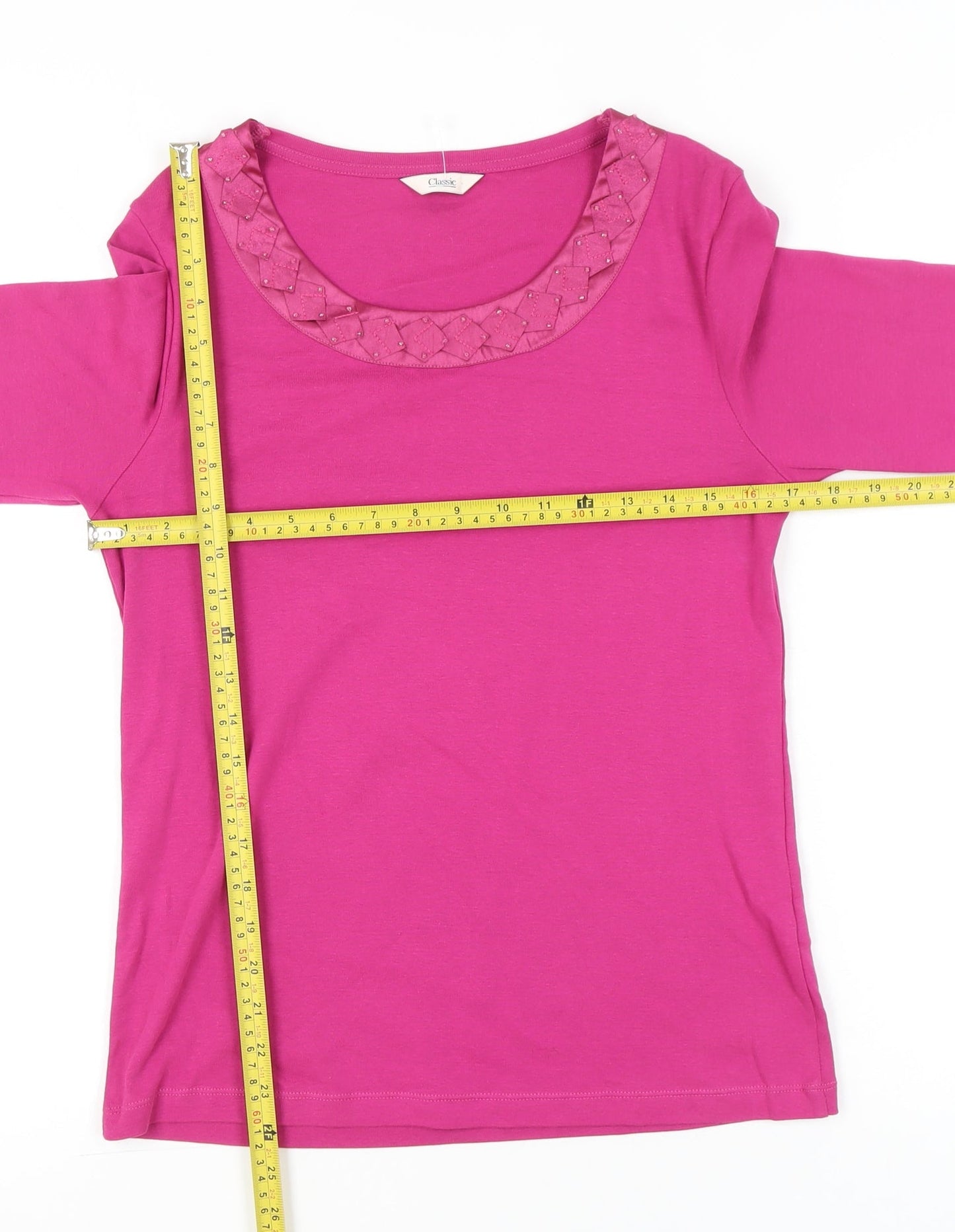 Womens UK Size 10 Marks and Spencer Pink Basic T-Shirt