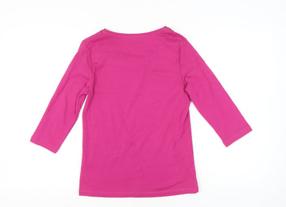 Womens UK Size 10 Marks and Spencer Pink Basic T-Shirt