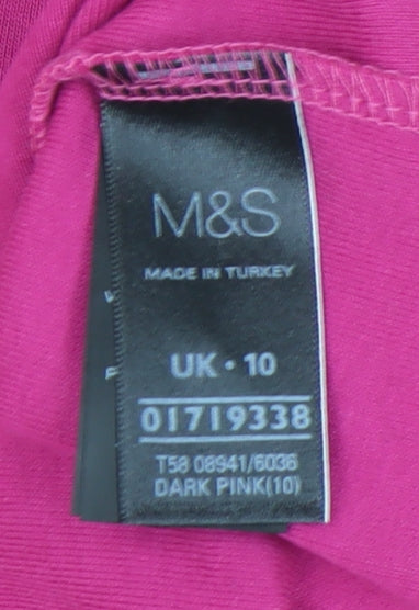 Womens UK Size 10 Marks and Spencer Pink Basic T-Shirt