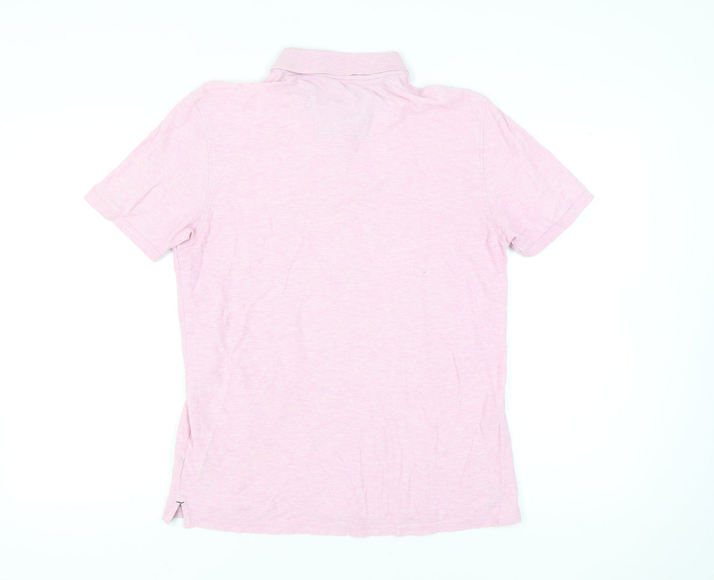 Marks and Spencer Men's Pink Cotton Polo Shirt Medium