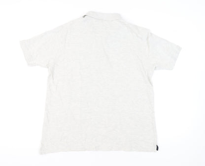 James Pringle Mens Ivory Polo Shirt L Cotton Blend Casual