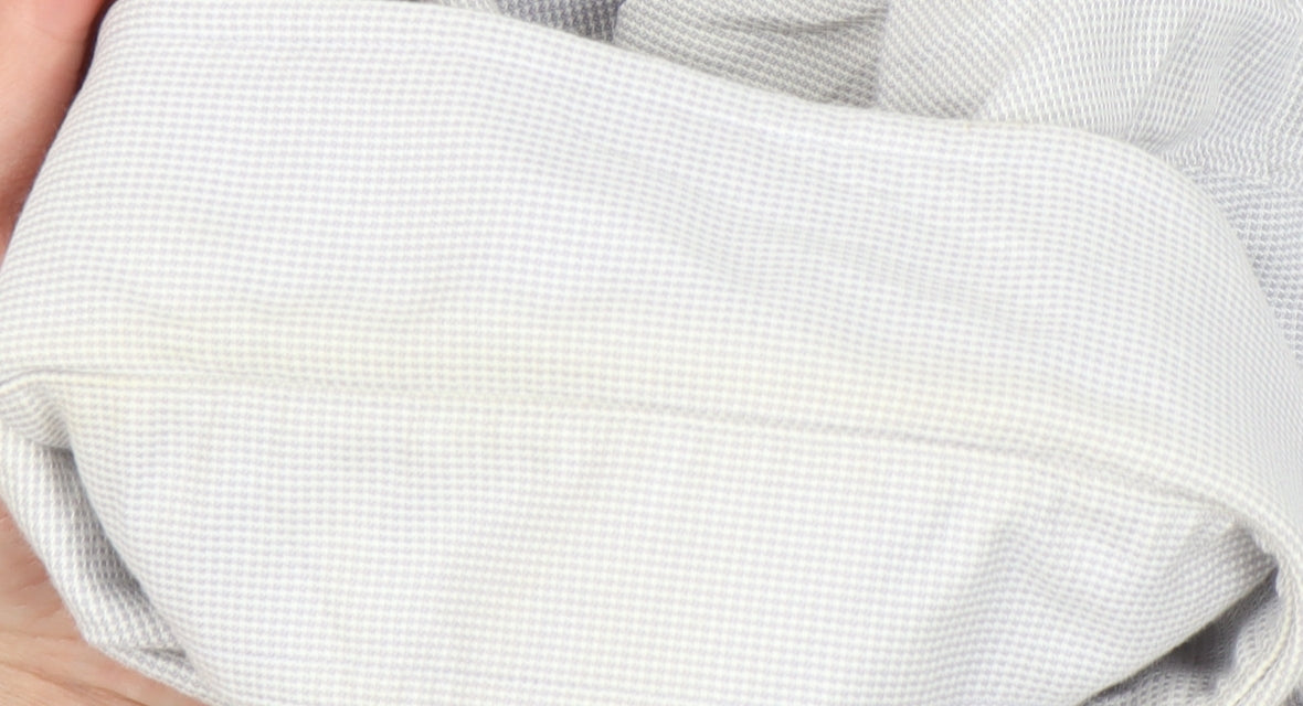 T.M. Lewin Men's White Cotton Check Luxury Dress Shirt 15.5in