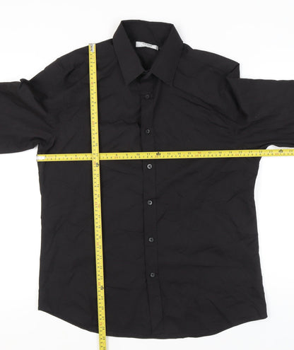 Topman Men's Black Long Sleeve Button-Up Shirt Size L 40-42in