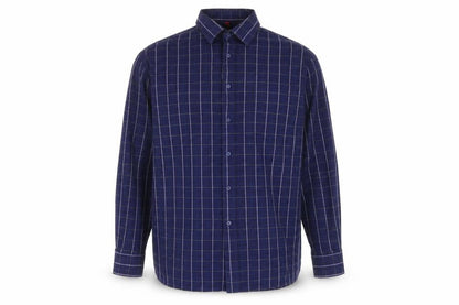 Tom Hagan Men’s Blue Check Cotton Blend Long Sleeve Shirt L 42