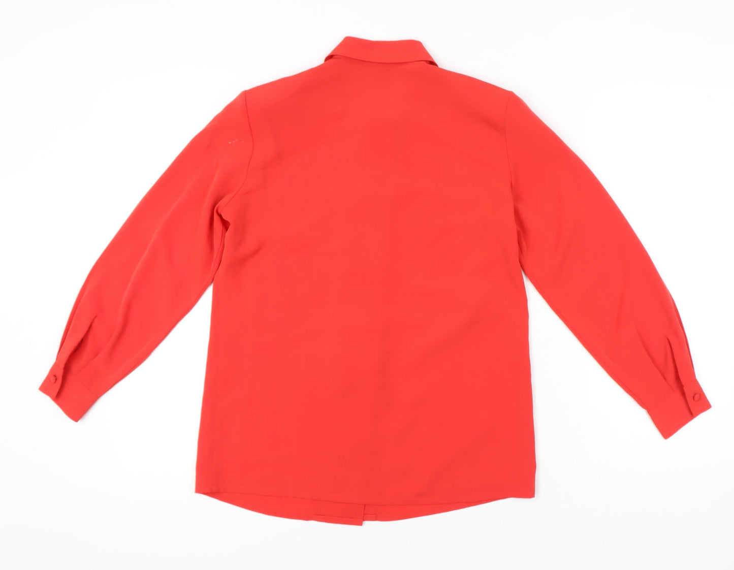 Alexon Womens Red Button-Up Shirt UK 8 Long Sleeve Polyester