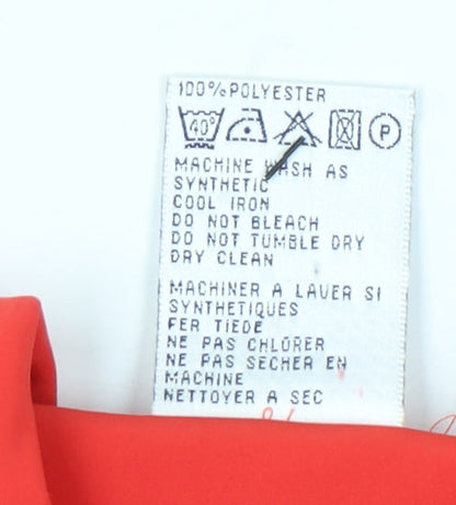 Alexon Womens Red Button-Up Shirt UK 8 Long Sleeve Polyester