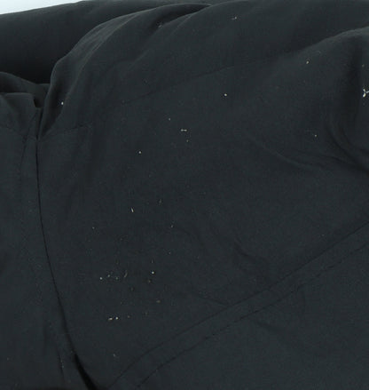 WESC Mens Black Parka Coat Hooded Winter Casual Jacket S