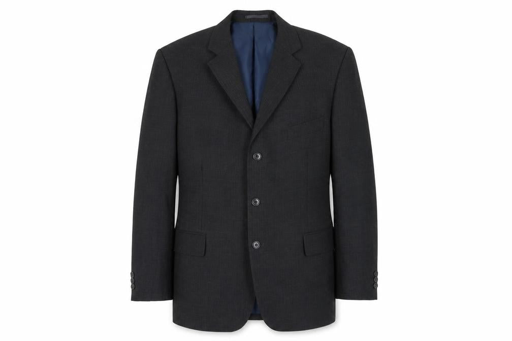 Mens UK Size 46 Pinstripe Regular Grey Suit Jacket