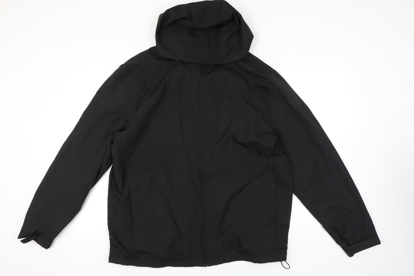 George Men’s Black 2XL Hooded Full Zip Jacket Lightweight