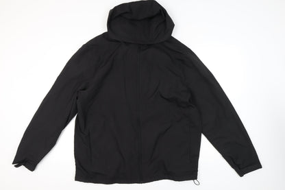 George Men’s Black 2XL Hooded Full Zip Jacket Lightweight