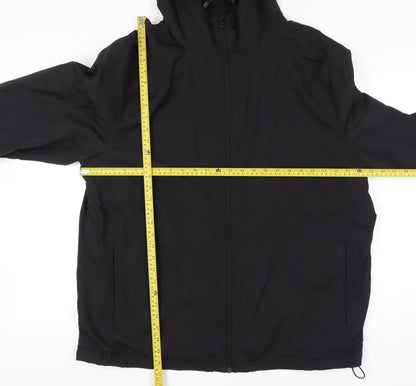 George Men’s Black 2XL Hooded Full Zip Jacket Lightweight