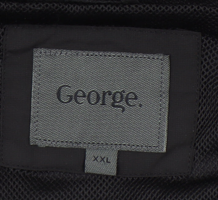 George Men’s Black 2XL Hooded Full Zip Jacket Lightweight