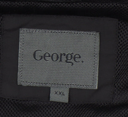 George Men’s Black 2XL Hooded Full Zip Jacket Lightweight