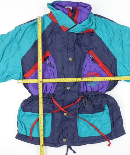 Rodeo Girls Multicoloured 90s Ski Jacket Age 11-12 Yrs Retro Winter Coat