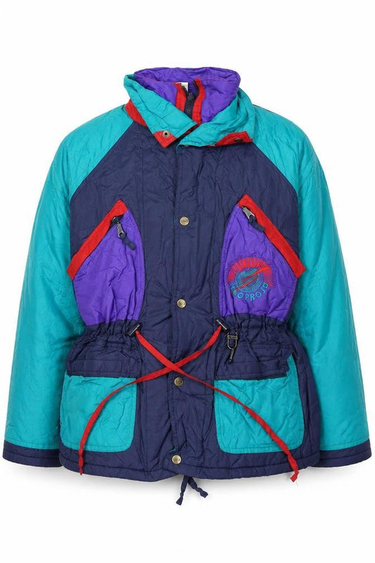 Rodeo Girls Multicoloured 90s Ski Jacket Age 11-12 Yrs Retro Winter Coat