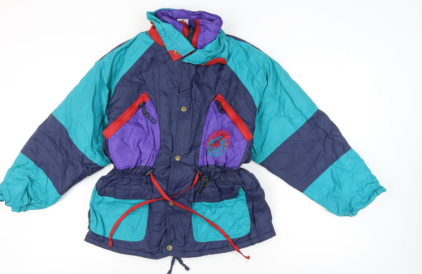Rodeo Girls Multicoloured 90s Ski Jacket Age 11-12 Yrs Retro Winter Coat