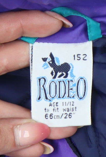 Rodeo Girls Multicoloured 90s Ski Jacket Age 11-12 Yrs Retro Winter Coat