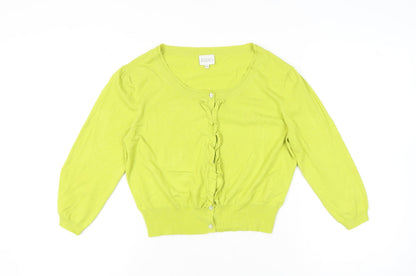 Womens UK Size 14 Kaliko Green Cardigan Jumper