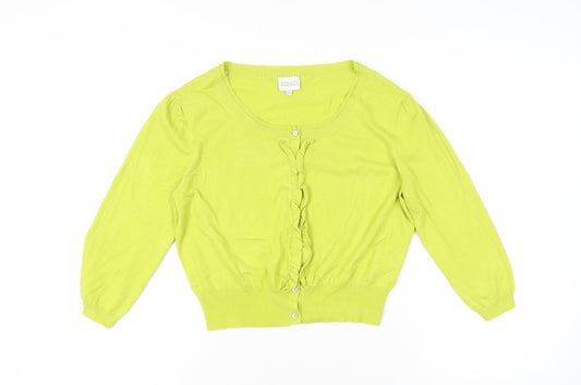 Womens UK Size 14 Kaliko Green Cardigan Jumper