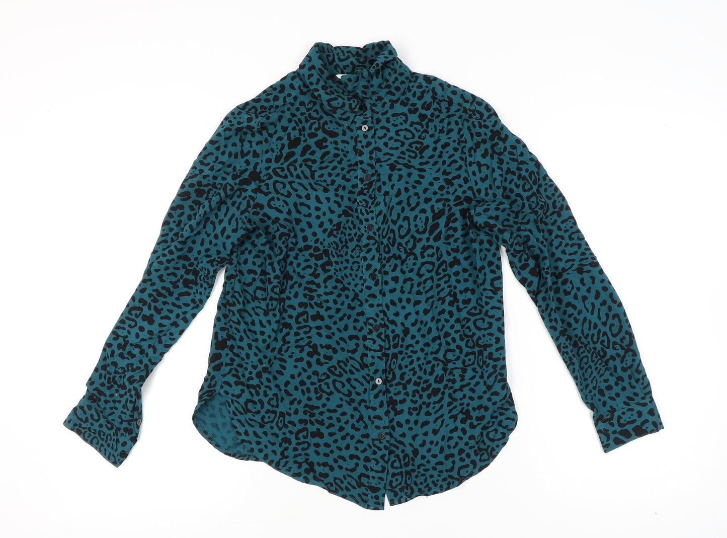 Womens UK Size 8 Hush Blue Classic Button-Up