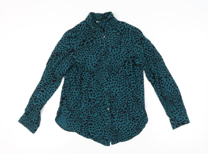 Womens UK Size 8 Hush Blue Classic Button-Up