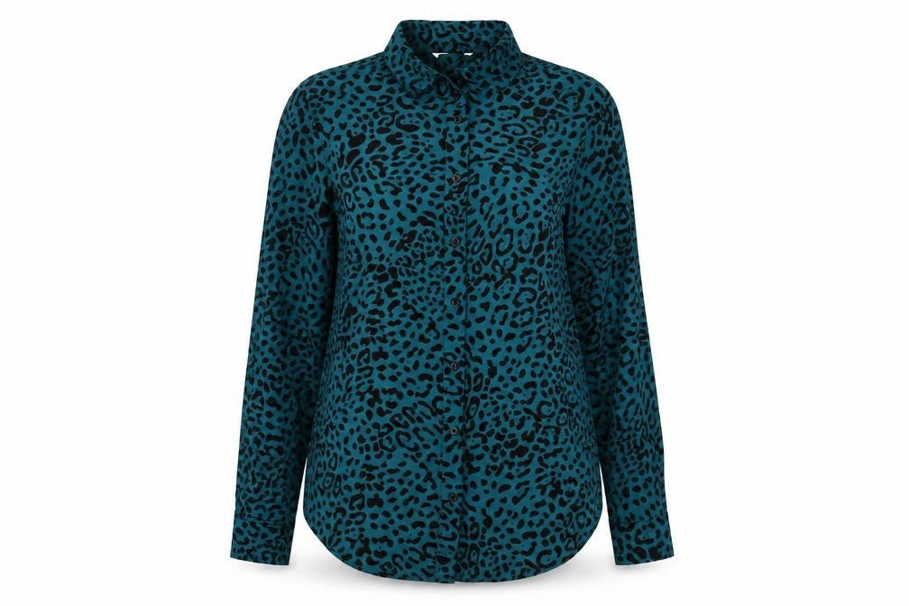 Womens UK Size 8 Hush Blue Classic Button-Up