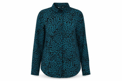 Womens UK Size 8 Hush Blue Classic Button-Up