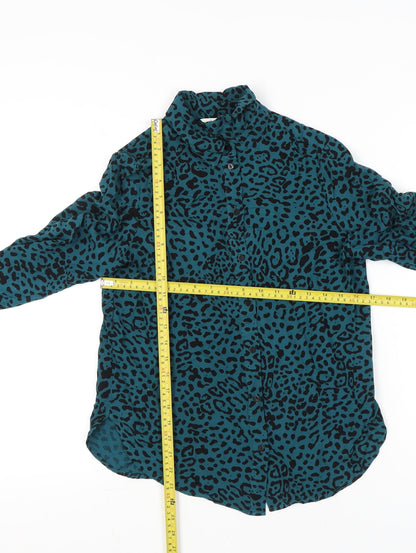 Womens UK Size 8 Hush Blue Classic Button-Up