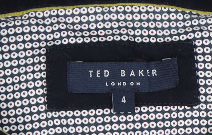 Ted Baker Men’s Black Striped Polo Shirt Size L Cotton Blend