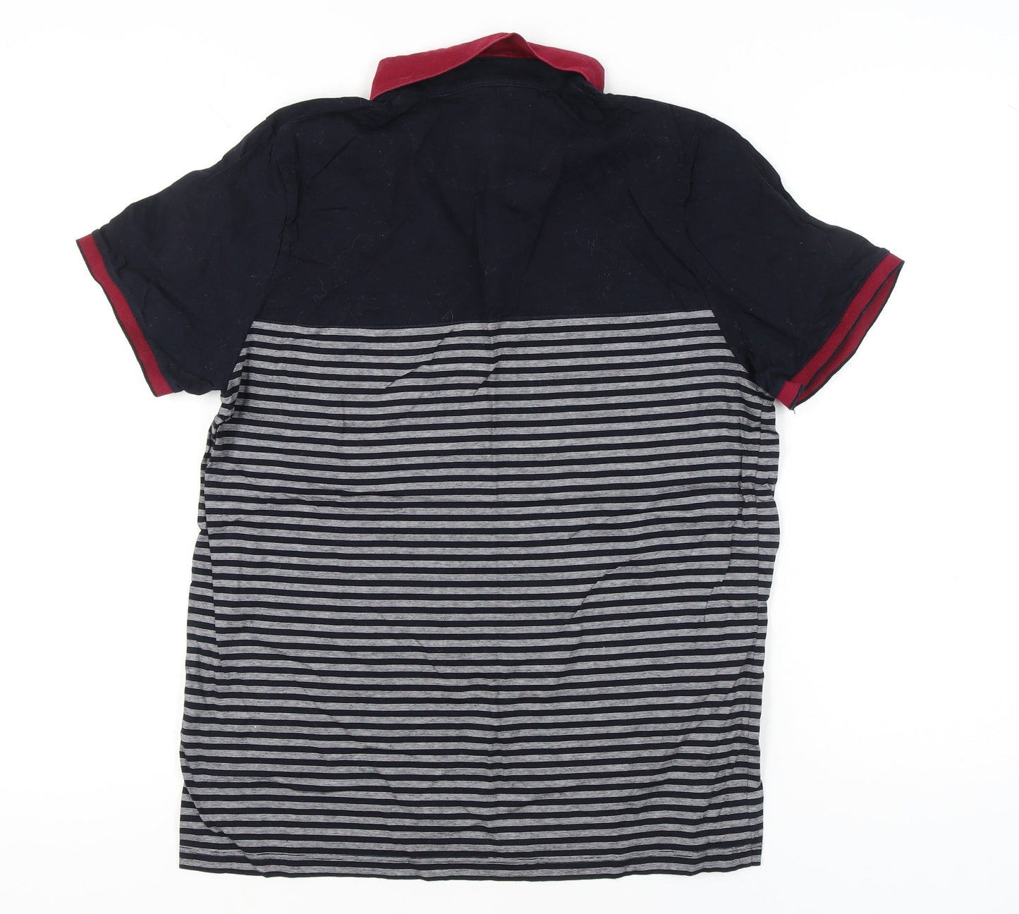 Ted Baker Men’s Black Striped Polo Shirt Size L Cotton Blend