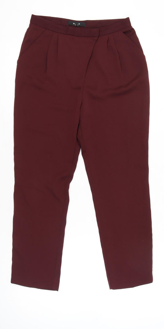 Mexx Women Red Chino Pleated Tapered Trousers Size 12