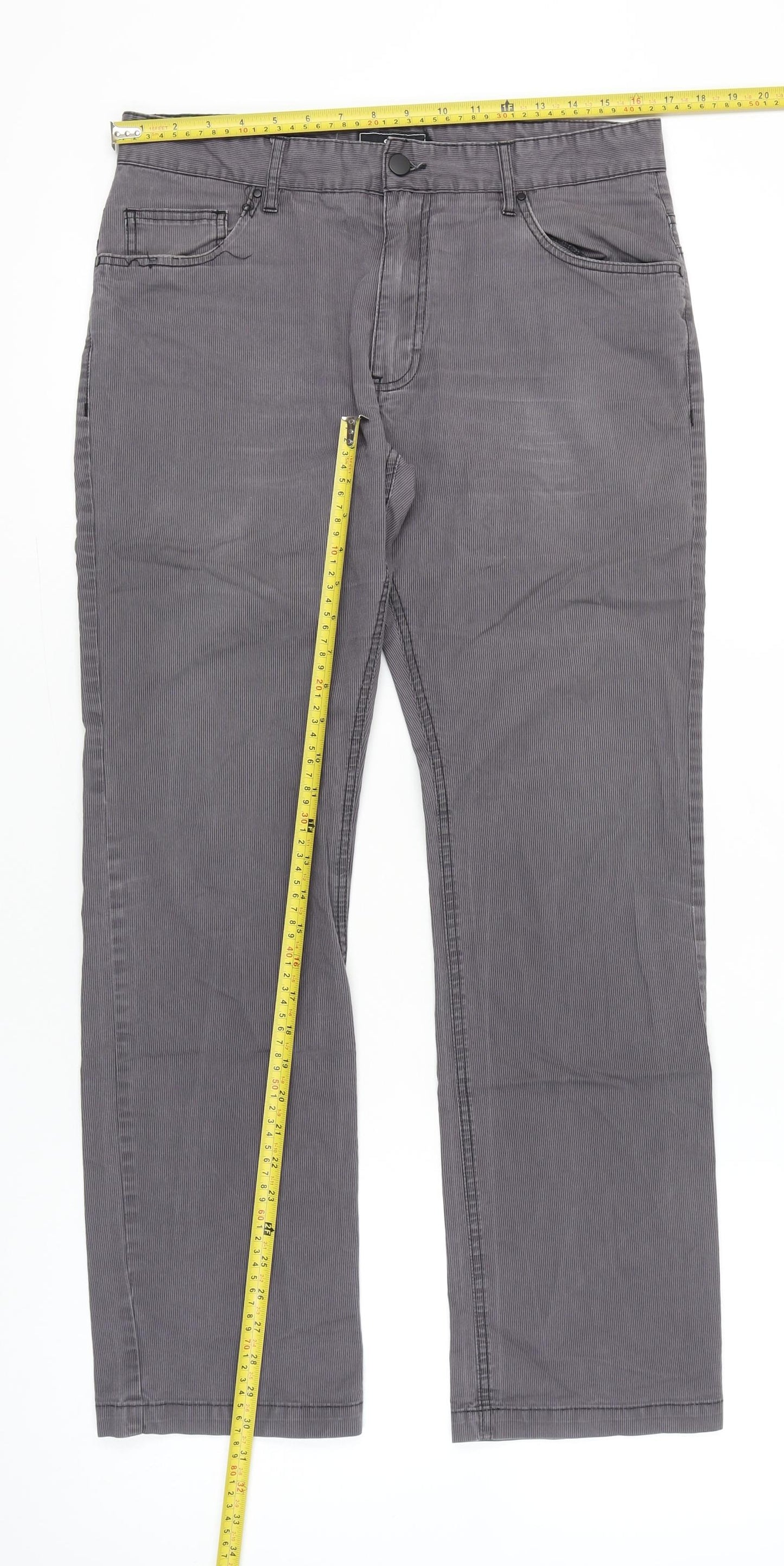 Celio Women’s Grey Chino Trousers Size 14 Straight Leg Casual