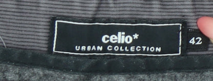 Celio Women’s Grey Chino Trousers Size 14 Straight Leg Casual