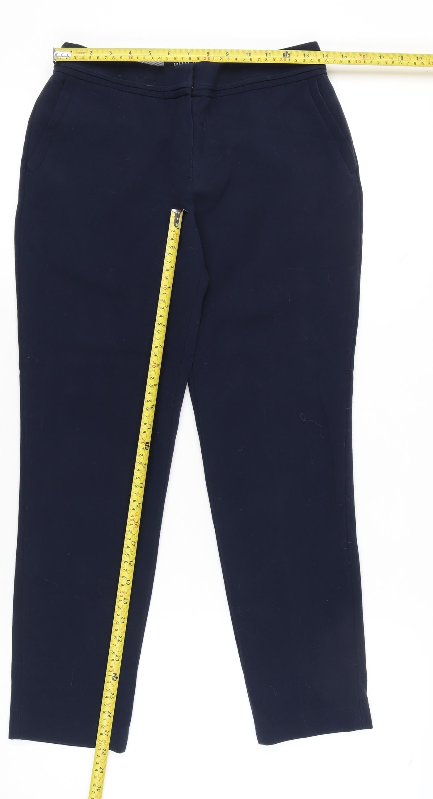 PRICH Womens Blue Slim Straight Leg Business Trousers Size 12