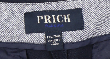 PRICH Womens Blue Slim Straight Leg Business Trousers Size 12