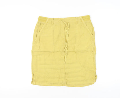 Marks and Spencer Womens Yellow Cargo Skirt Size 10 Knee Length