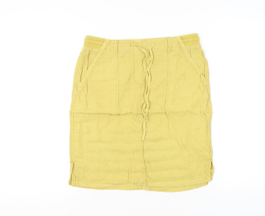 Marks and Spencer Womens Yellow Cargo Skirt Size 10 Knee Length