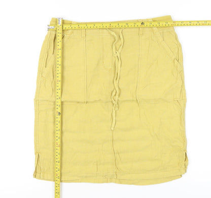 Marks and Spencer Womens Yellow Cargo Skirt Size 10 Knee Length