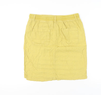 Marks and Spencer Womens Yellow Cargo Skirt Size 10 Knee Length